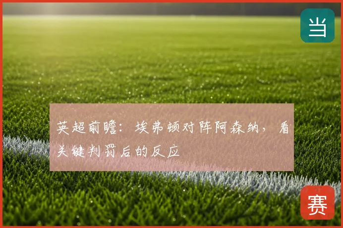 英超前瞻:埃弗顿对阵阿森纳,看关键判罚后的反应